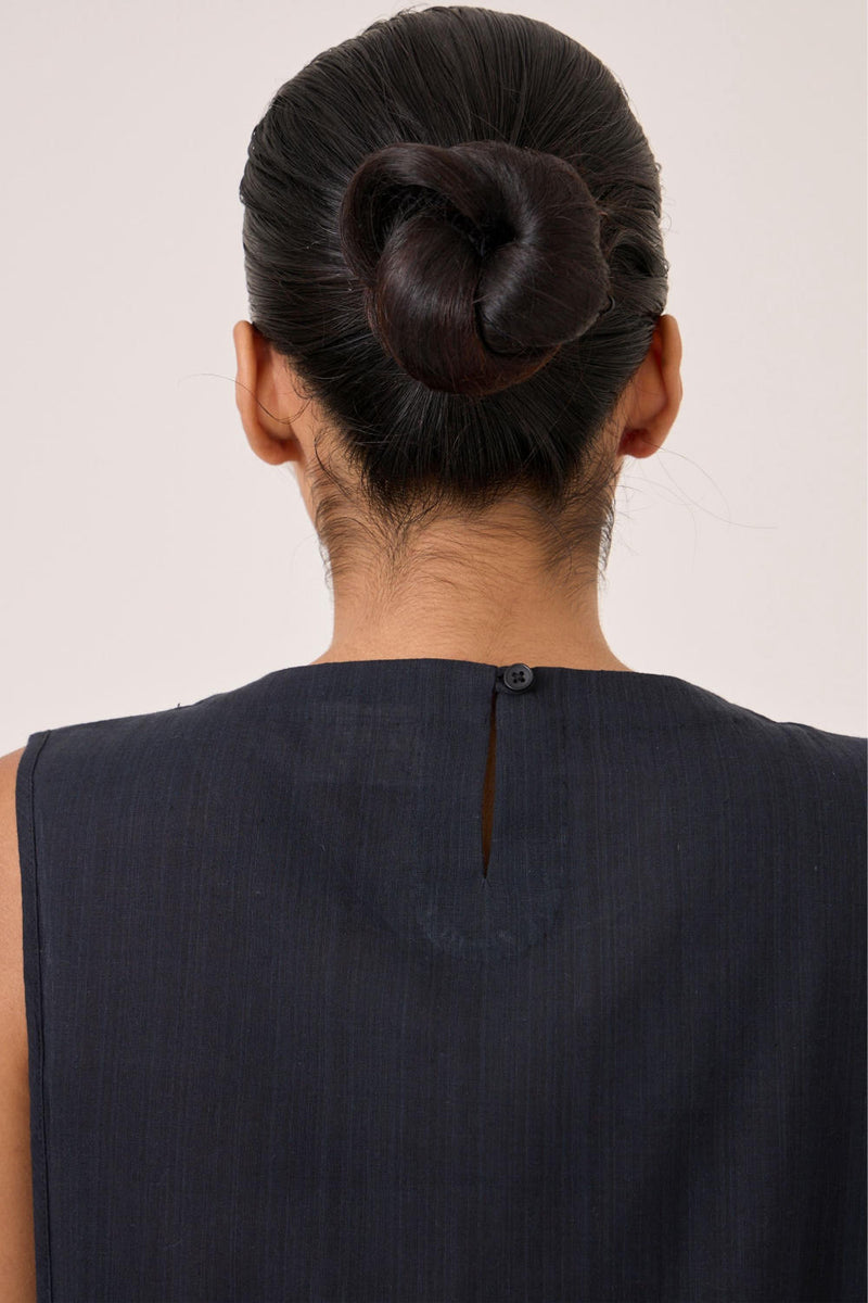 Meesha Black Handwoven Boxy Top cotton by The Summer House in brown color for women in Singapore