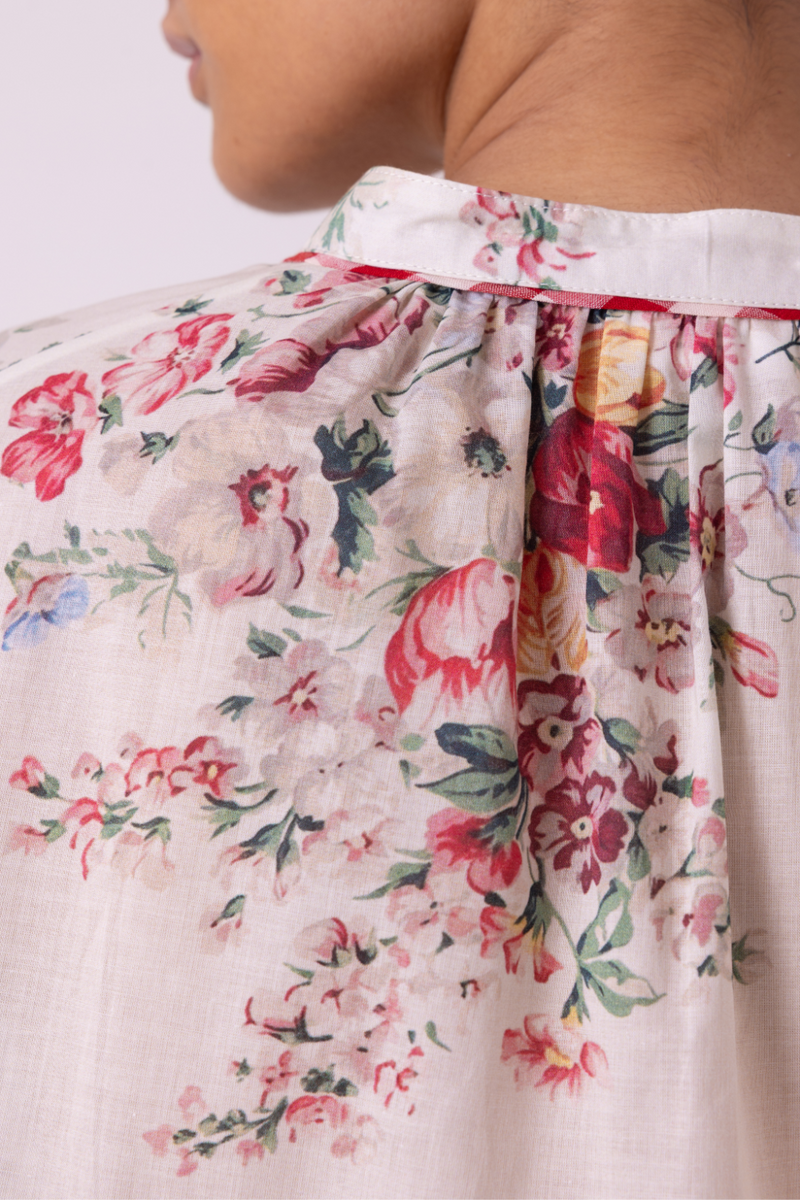 Meg Floral Printed Top cotton by The Summer House for women in Singapore