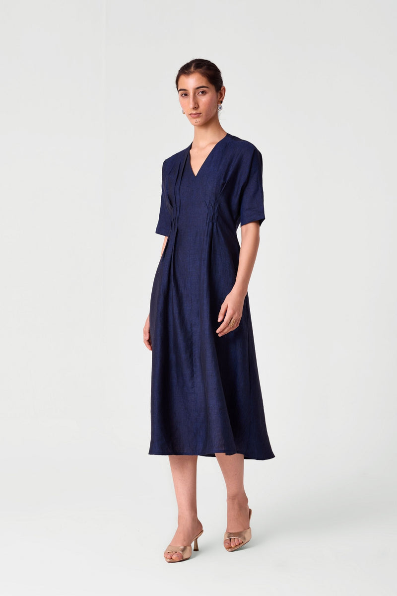 Megh Blue Linen Dress