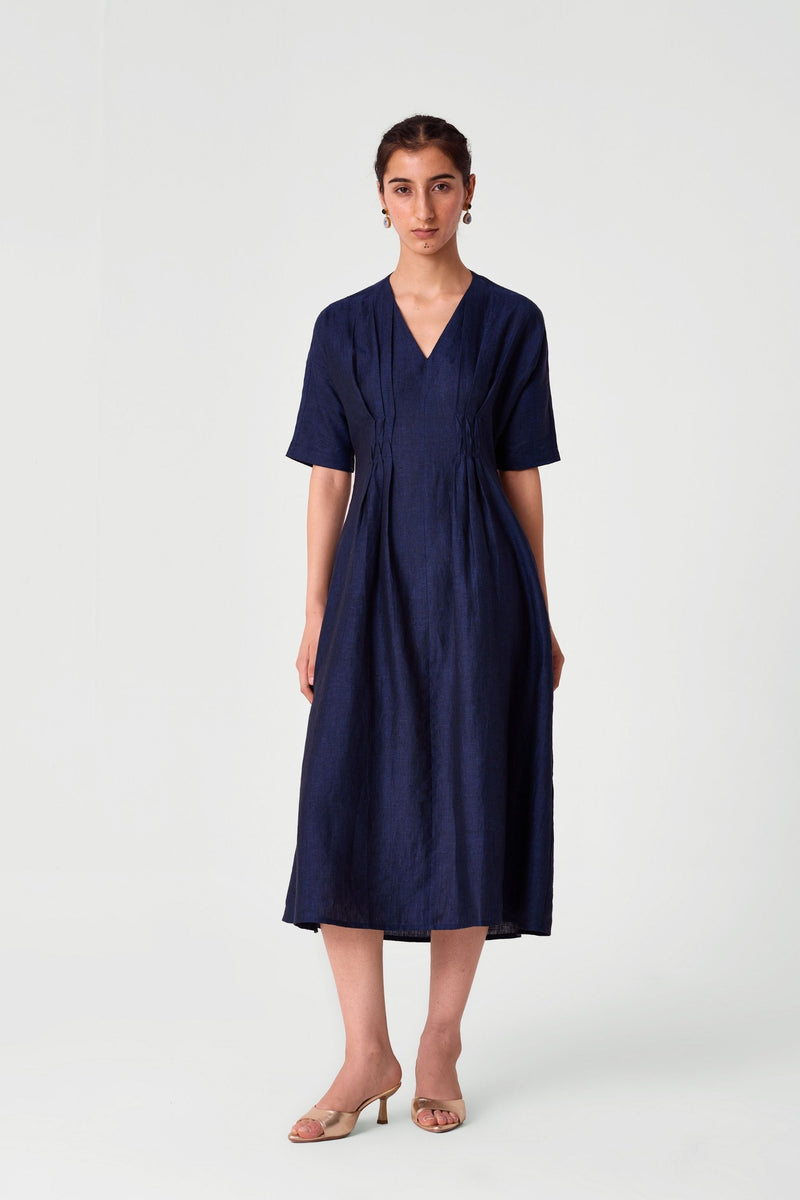 Megh Blue Linen Dress