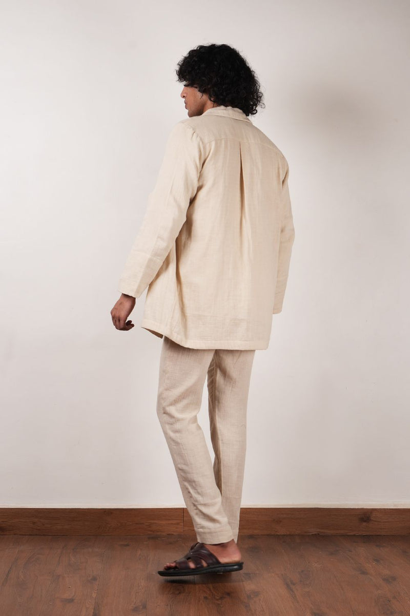 Men's Cream Crush T-Shirt, Pants & Jacket Set (3 PCS) 100% cotton by Mati Men in white color for men in Singapore