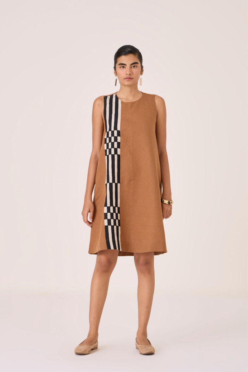 Mevan Brown Applique Co-ord cotton by The Summer House in brown color for women in Singapore