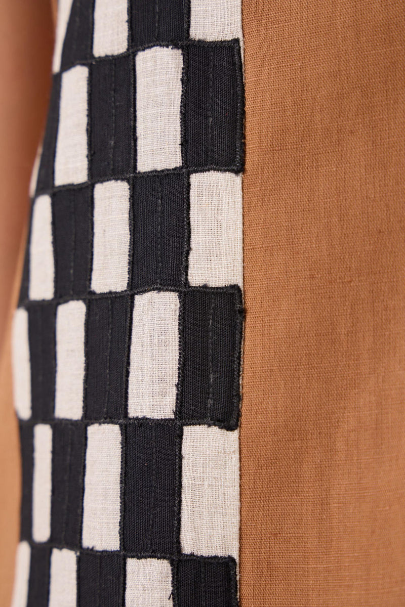 Mevan Brown Applique Co-ord cotton by The Summer House in brown color for women in Singapore