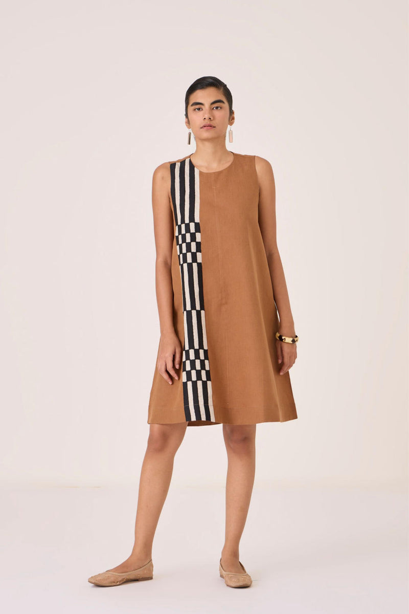 Mevan Brown Applique Co-ord cotton by The Summer House in brown color for women in Singapore