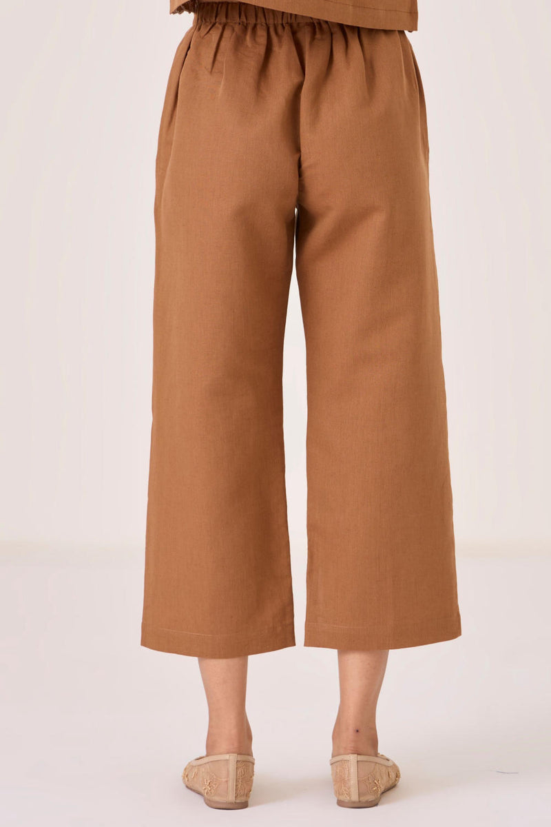 Mevan Brown Applique Co-ord cotton by The Summer House in brown color for women in Singapore