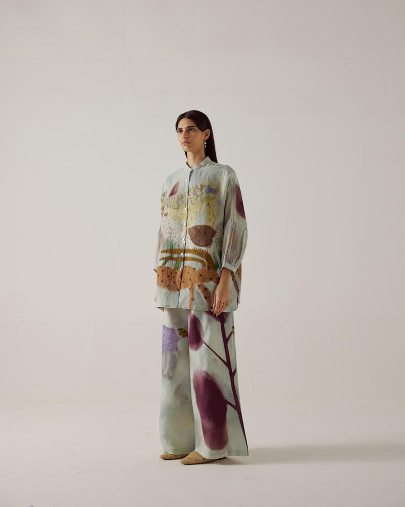 Mia Shirt-Mirage linen by CORD in multi for women in Singapore