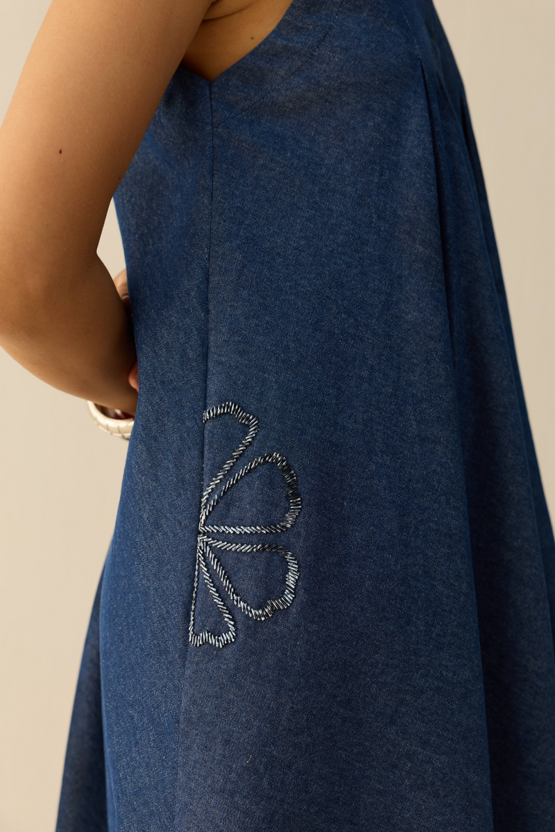 Midnight Waters Sustainable Denim Dress