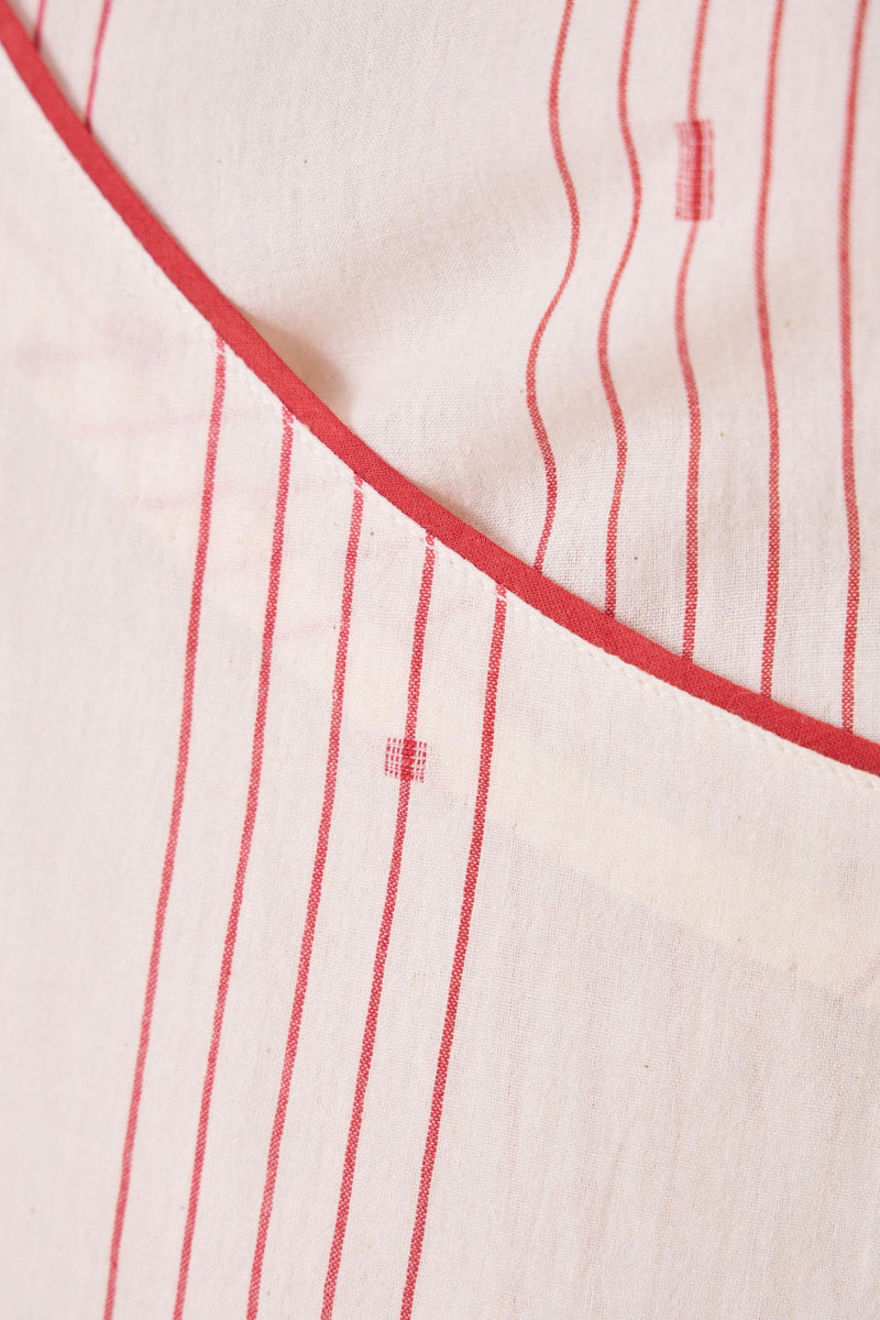 Milovat Red Stripe Wrap Tunic cotton by The Summer House in red color for women in Singapore