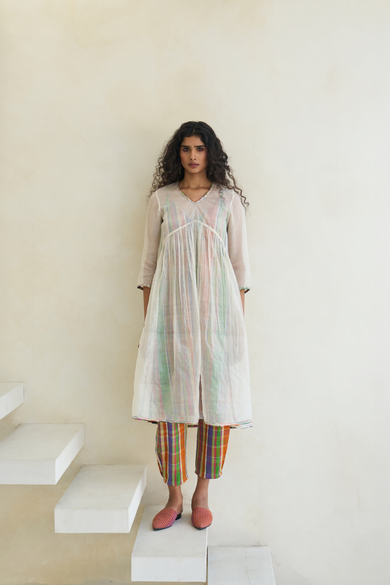 Minty Kurta cotton by SWATTI KAPOOR in multi color for women in Singapore