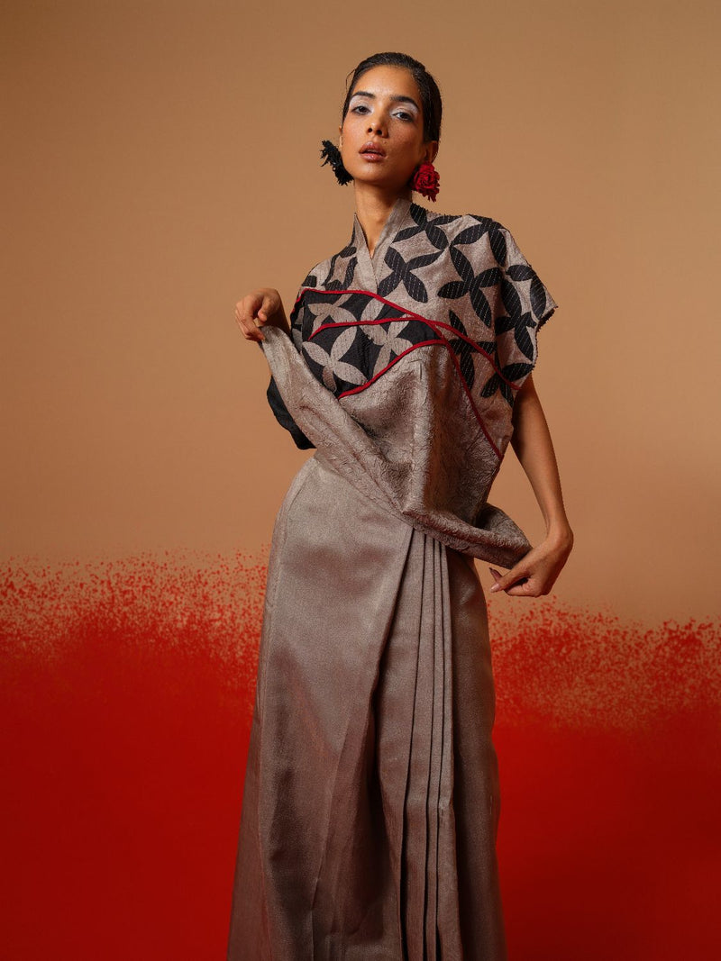 Mist Skirt-Grey mysore silk skirts by Stoique in grey for women in Singapore