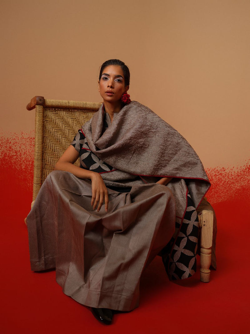 Mist Skirt-Grey mysore silk skirts by Stoique in grey for women in Singapore