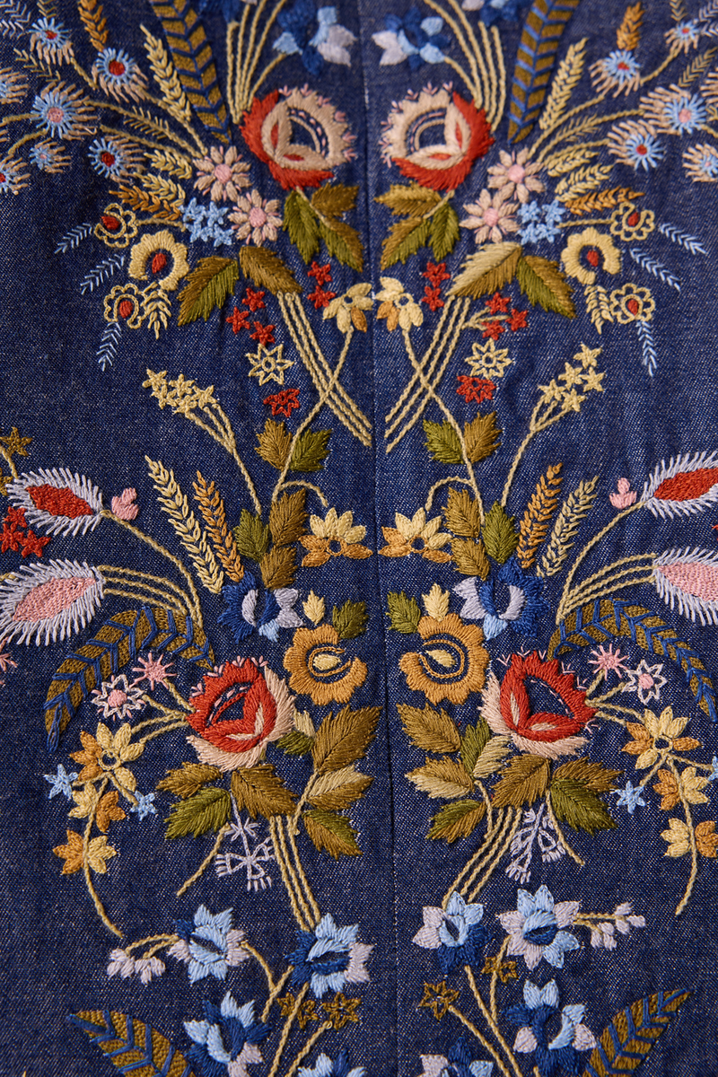 Mithil Embroidered Denim Top