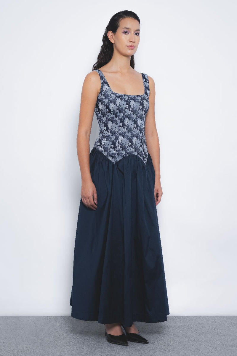 Miyu Dress - Indigo mul Buy Miyu Dress - Indigo from C&W | Dresses for Women by Leh Studios in multi color for women in Singapore