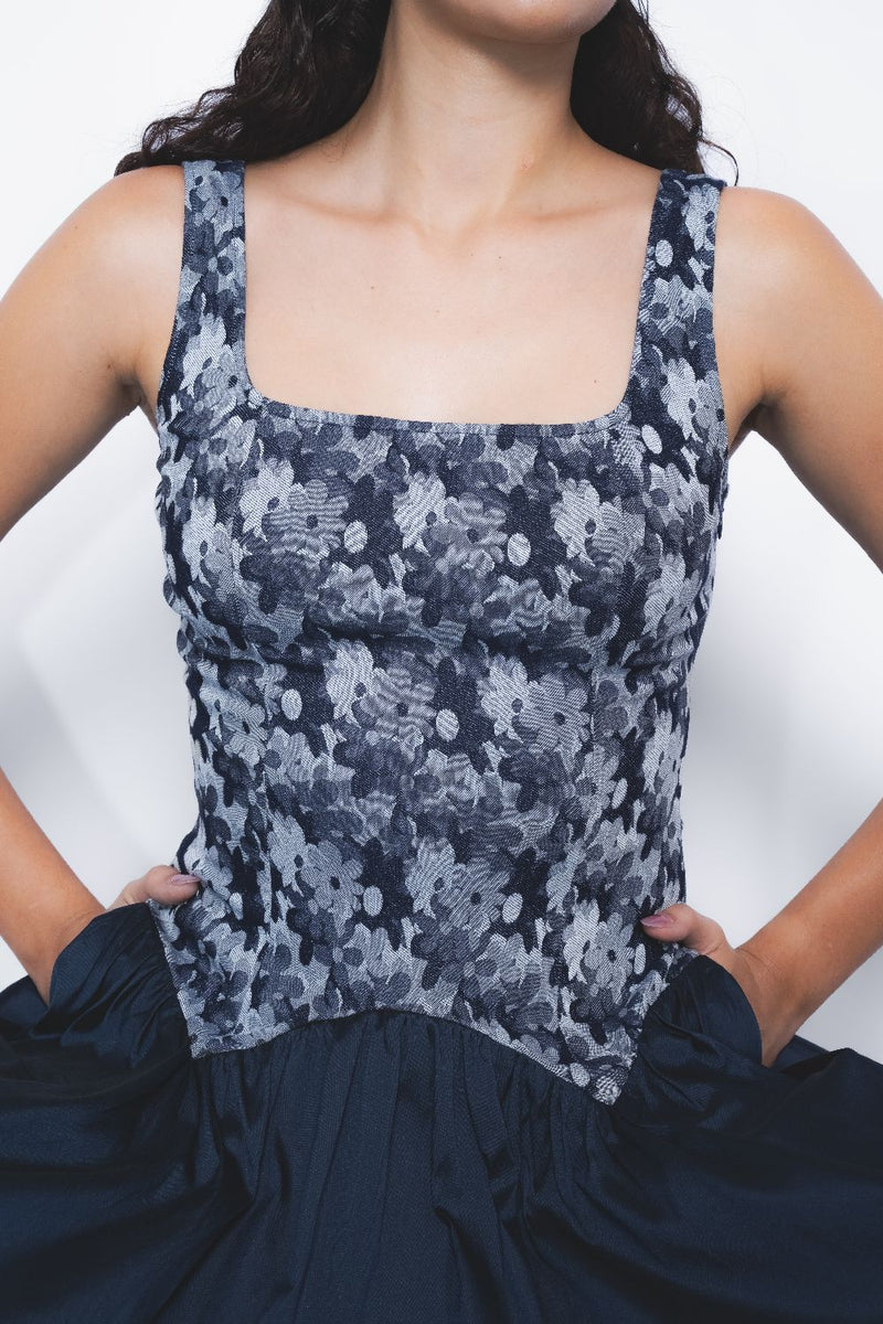Miyu Dress - Indigo mul Buy Miyu Dress - Indigo from C&W | Dresses for Women by Leh Studios in multi color for women in Singapore