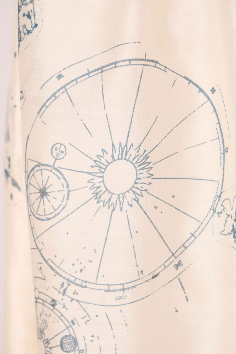 Mizar Zodiac Print Handwoven Dress chanderi by The Summer House in white color for women in Singapore
