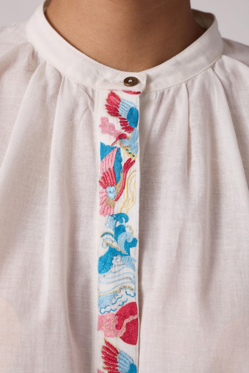 Mohar - Khadi cotton by The Summer House in white color for women in Singapore