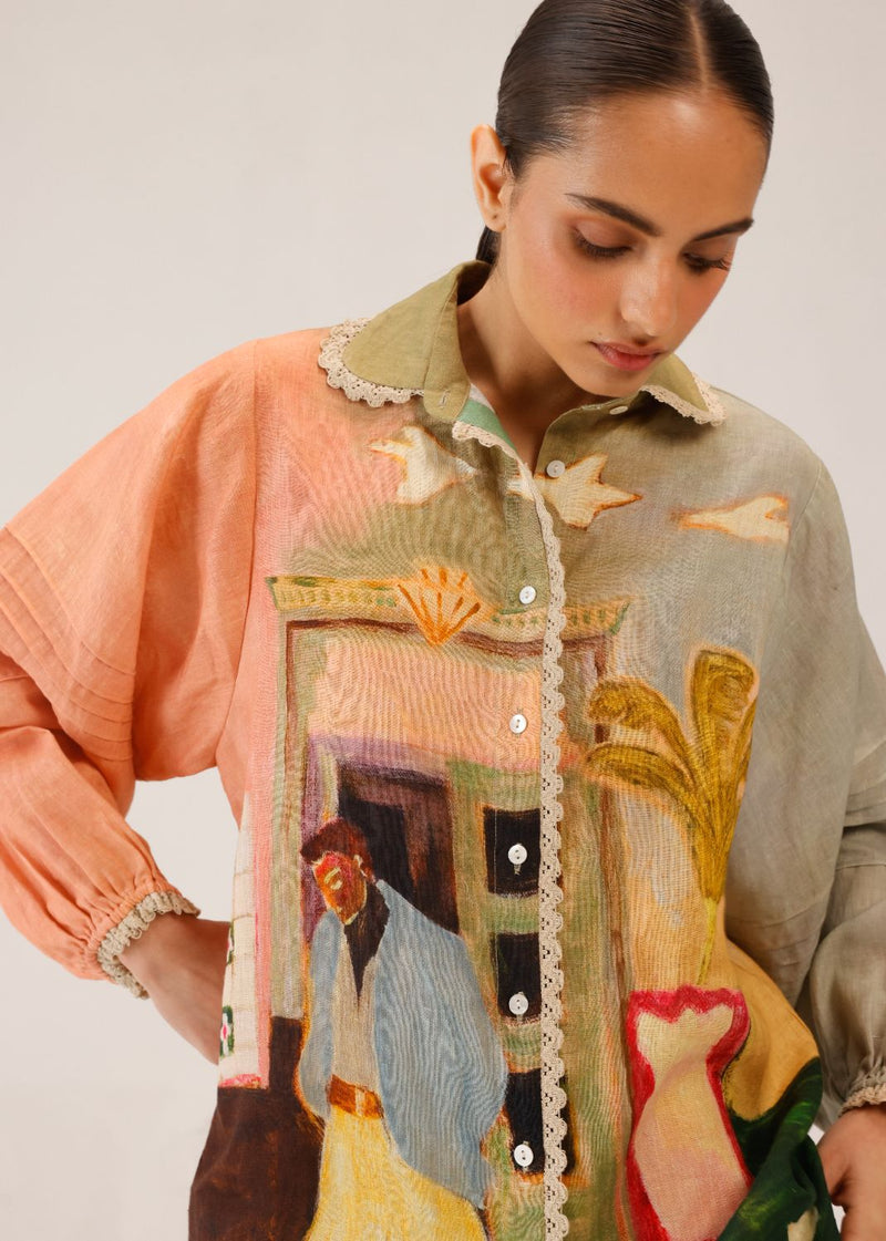 MOIRA SHIRT - MORNING COFFEE all linen by CORD for women in Singapore