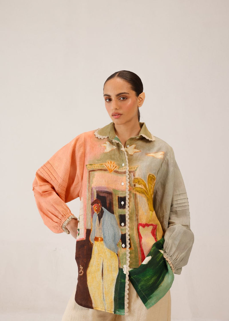 MOIRA SHIRT - MORNING COFFEE all linen by CORD for women in Singapore