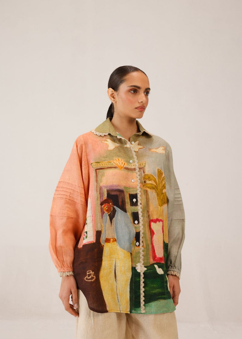 MOIRA SHIRT - MORNING COFFEE all linen by CORD for women in Singapore