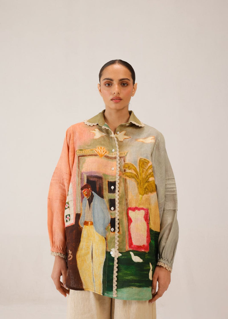 MOIRA SHIRT - MORNING COFFEE all linen by CORD for women in Singapore