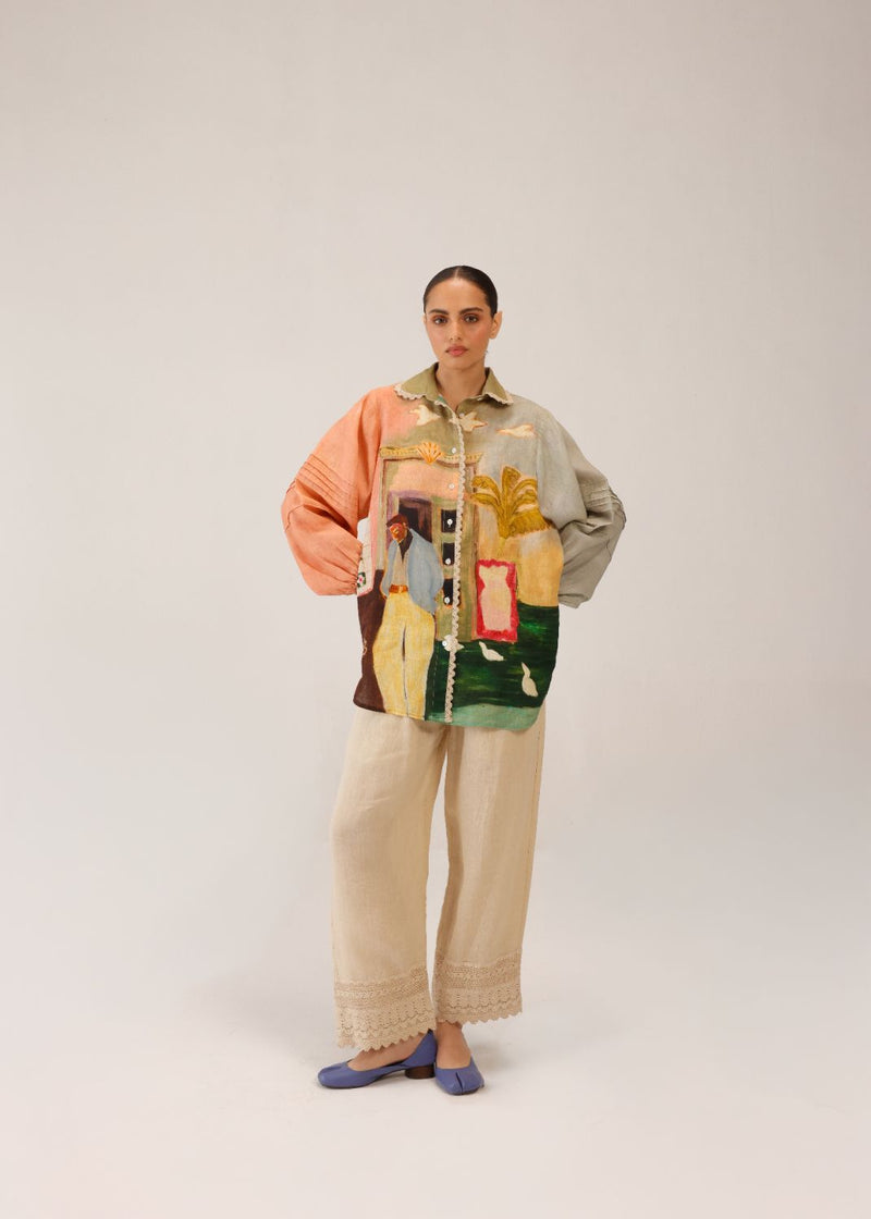 MOIRA SHIRT - MORNING COFFEE all linen by CORD for women in Singapore