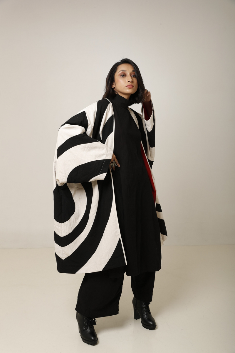 Doma Jacket 02 cotton by Ka-Sha in black color for women in Singapore