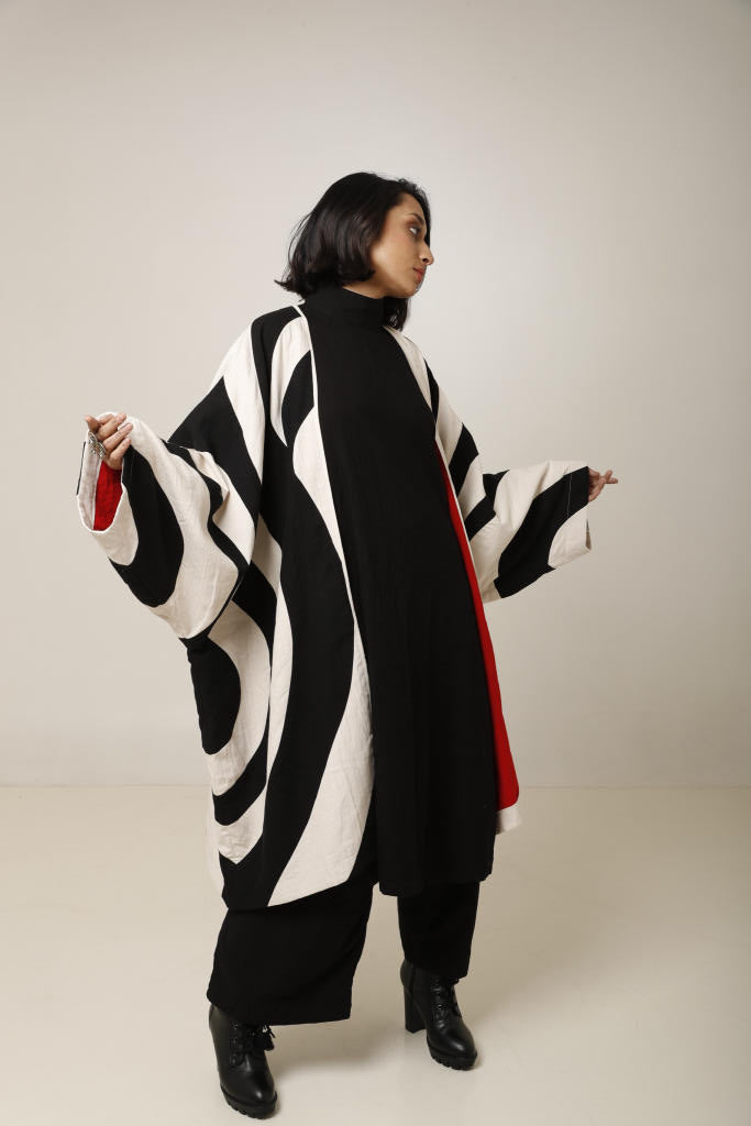 Doma Jacket 02 cotton by Ka-Sha in black color for women in Singapore