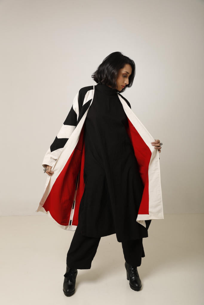 Doma Jacket 02 cotton by Ka-Sha in black color for women in Singapore
