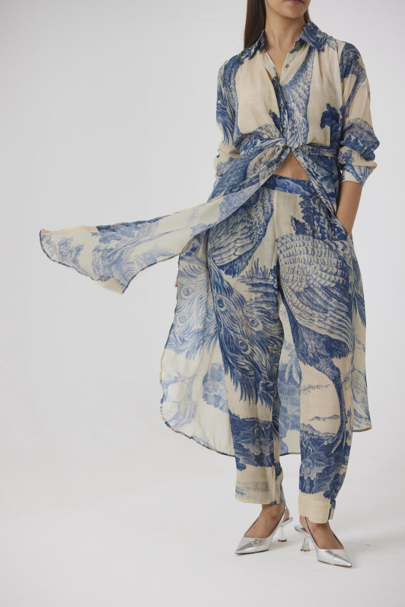 MORNI WRAP KURTA SET by Yam in white color for women in Singapore