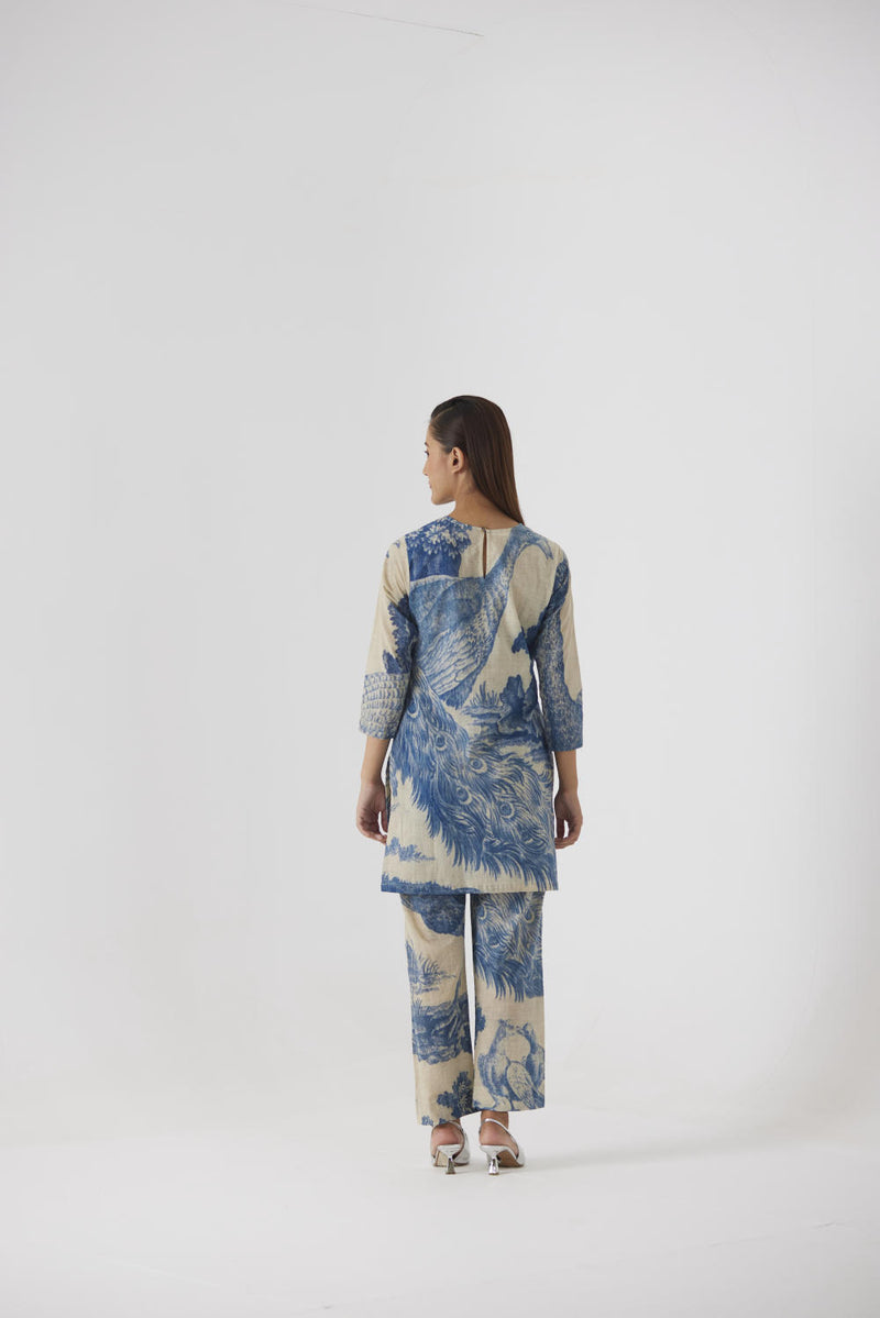 MORNI SHORT KURTA SET cotton by Yam in white color for women in Singapore