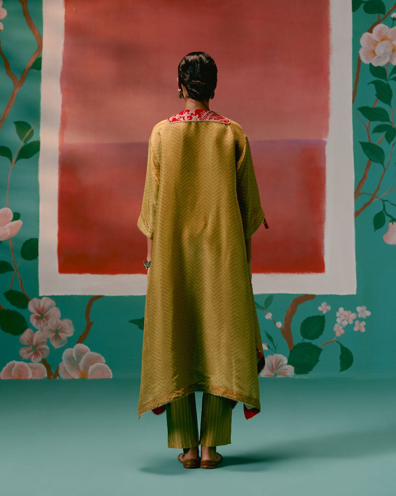 Mustard Tissue Kaftan Set tissue Buy Mustard Tissue Kaftan Set from C&W | Co-Ord Sets for Women by Label Mogra in mustard color for women in Singapore