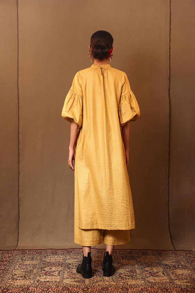 Mustard STR RE Pants 100% cotton by Mati in mustard color for women in Singapore