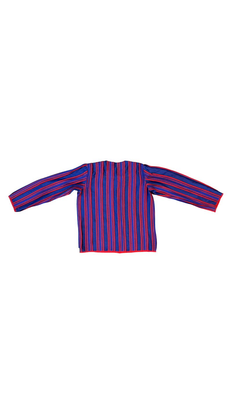 My Simp Jacket-Ink Blue and Red chanderi jacket/overlay by Ka-Sha in red for women in Singapore