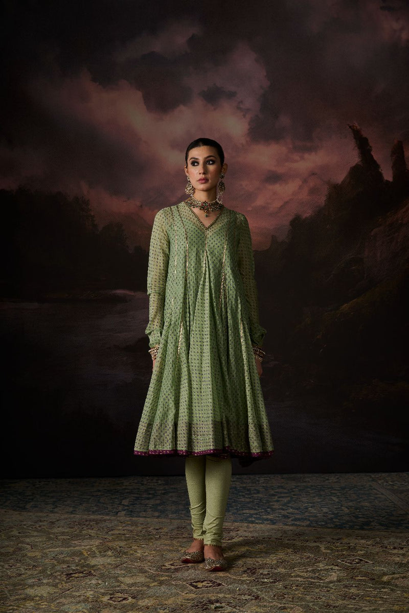 NAAZ CHURIDAR cotton by SWATTI KAPOOR in green color for women in Singapore