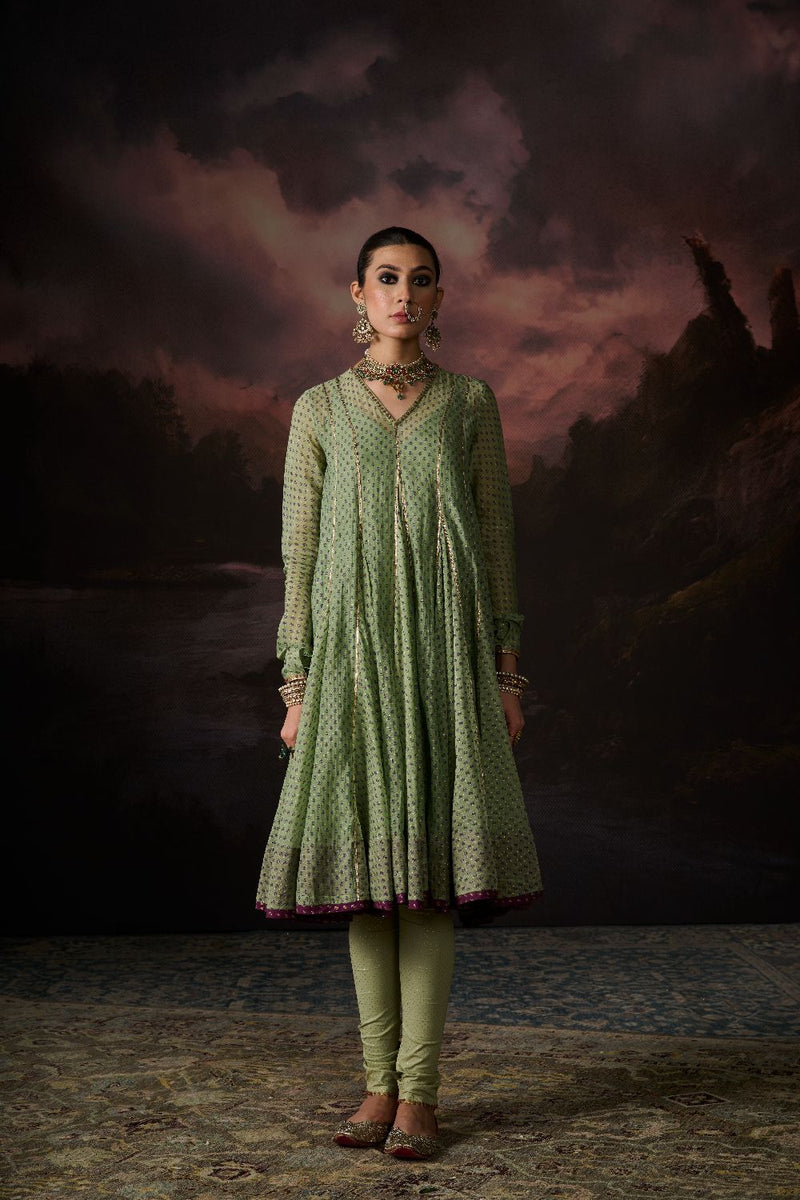 NAAZ CHURIDAR cotton by SWATTI KAPOOR in green color for women in Singapore