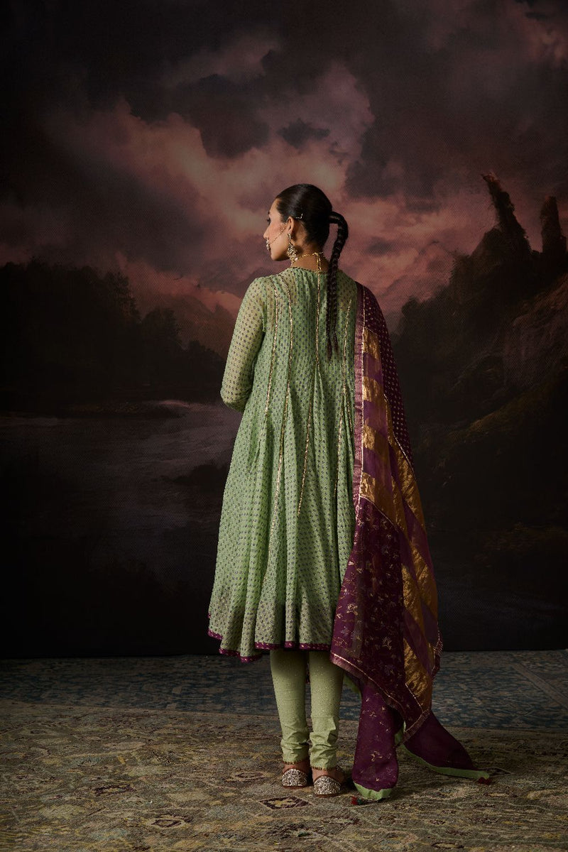 NAAZ CHURIDAR cotton by SWATTI KAPOOR in green color for women in Singapore