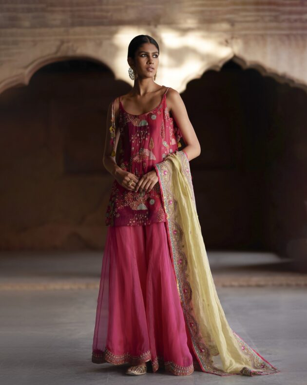 Nadira Magenta Sharara Set by Rajiramniq for women in Singapore
