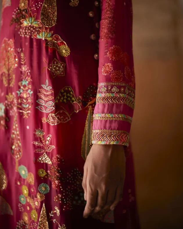 Nadira Magenta Kurta Set by Rajiramniq for women in Singapore