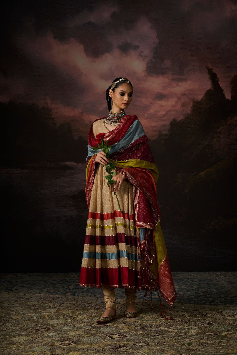 NAIRA KURTA chanderi by SWATTI KAPOOR in multi color for women in Singapore