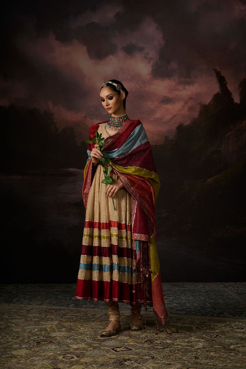 NAIRA KURTA chanderi by SWATTI KAPOOR in multi color for women in Singapore