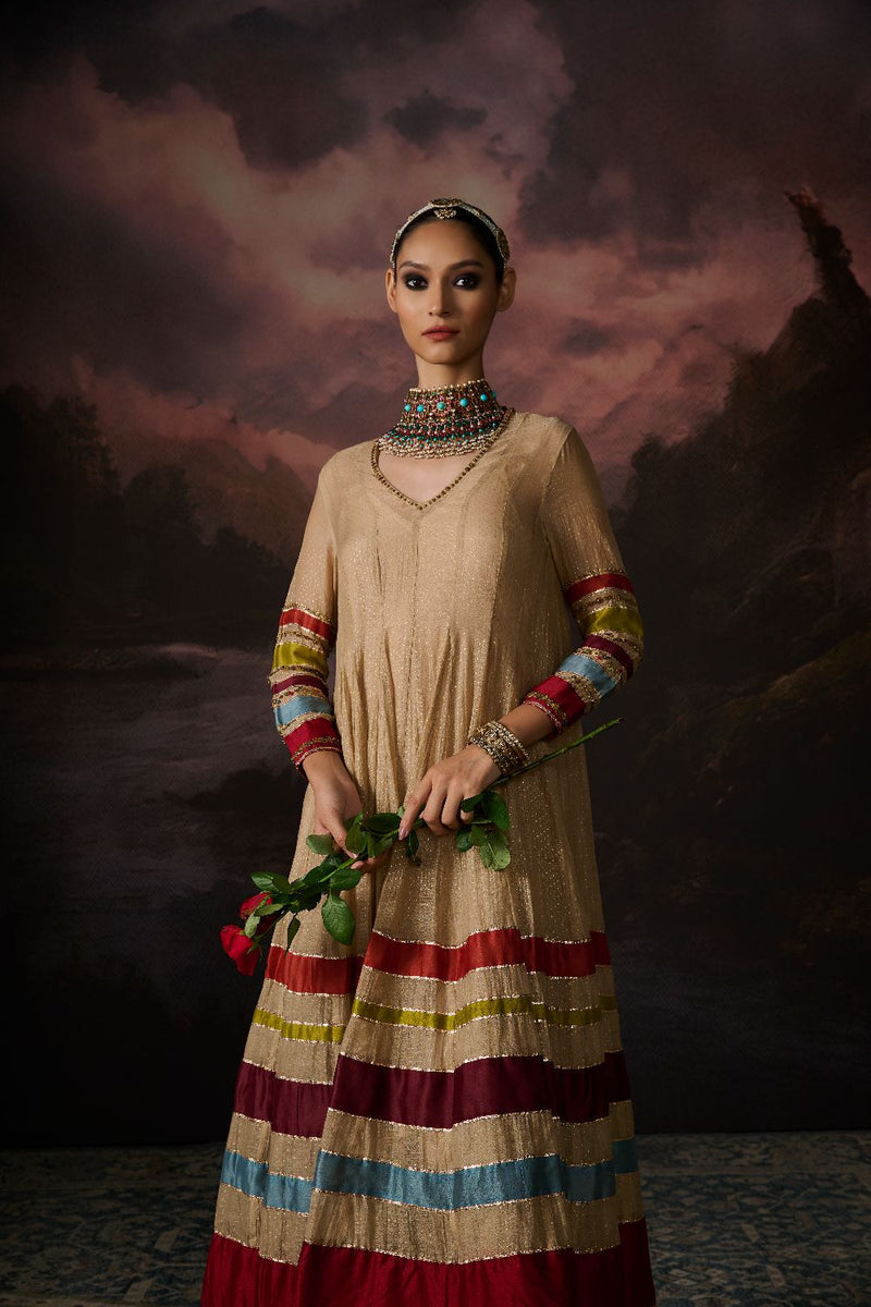 NAIRA KURTA chanderi by SWATTI KAPOOR in multi color for women in Singapore