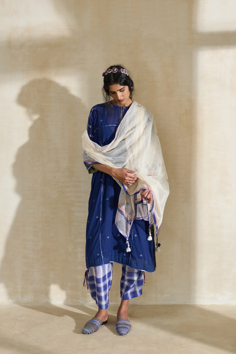 Snow Dupatta cotton by SWATTI KAPOOR in white color for women in Singapore