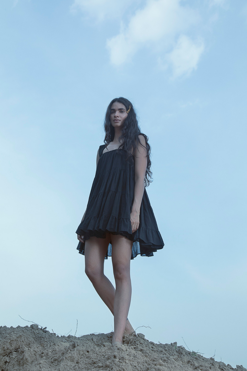 NATA SUN DRESS 100% cotton Buy NATA SUN DRESS from C&W | Dresses for Women by Ituvana in black color for women in Singapore