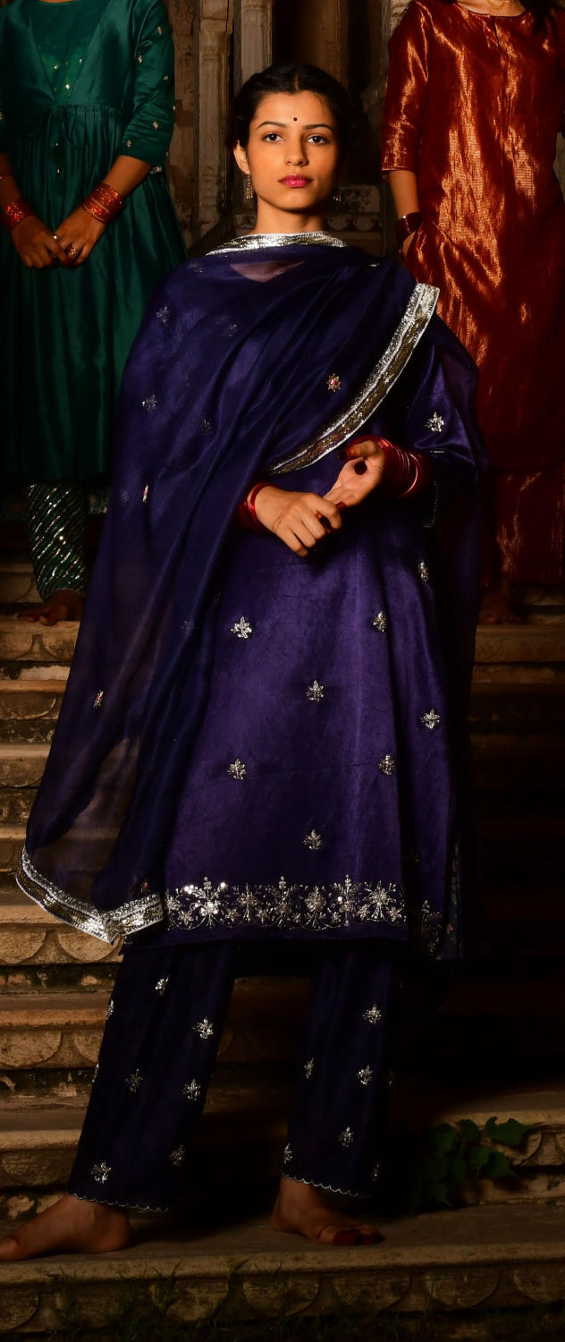 Neelamani Kurta Set by Tokree in blue color for women in Singapore