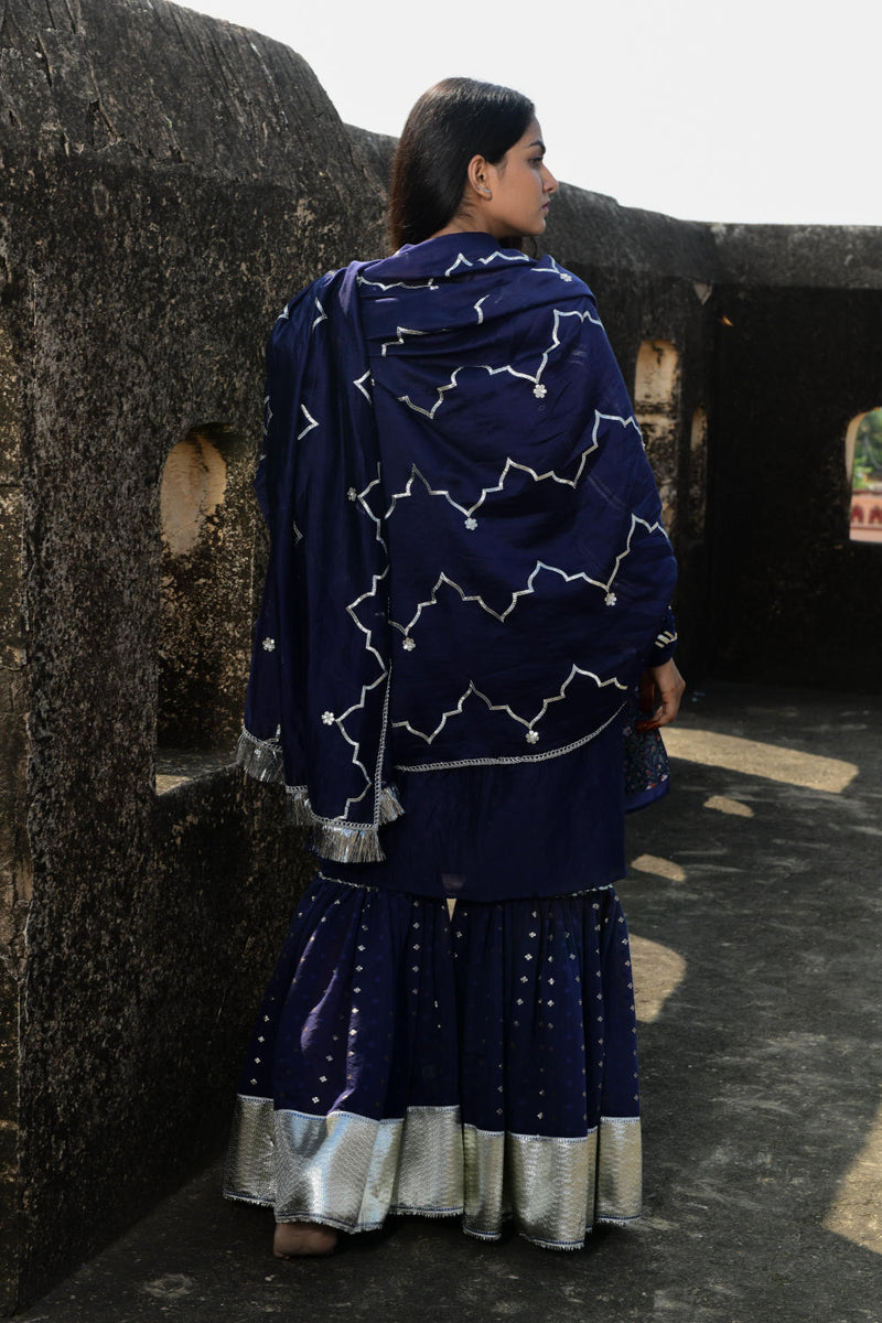 Neelima Kurta Set chanderi by Tokree in blue color for women in Singapore