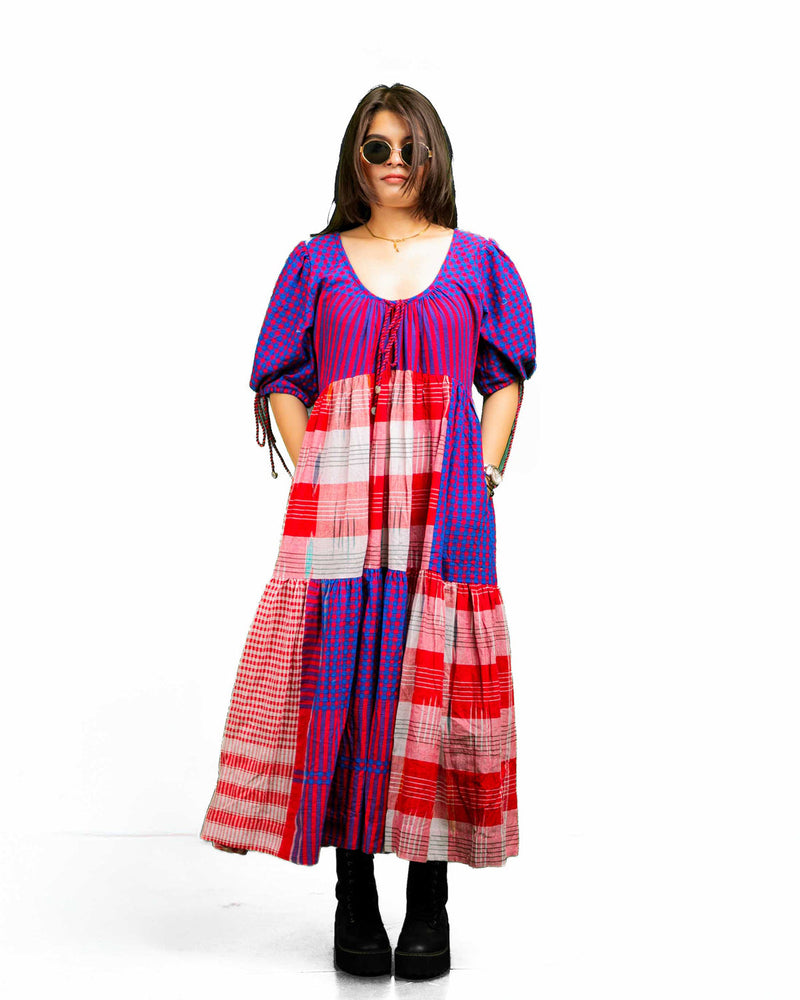Santorini Dress gamcha dress by 145 East in red, purple for women in Singapore