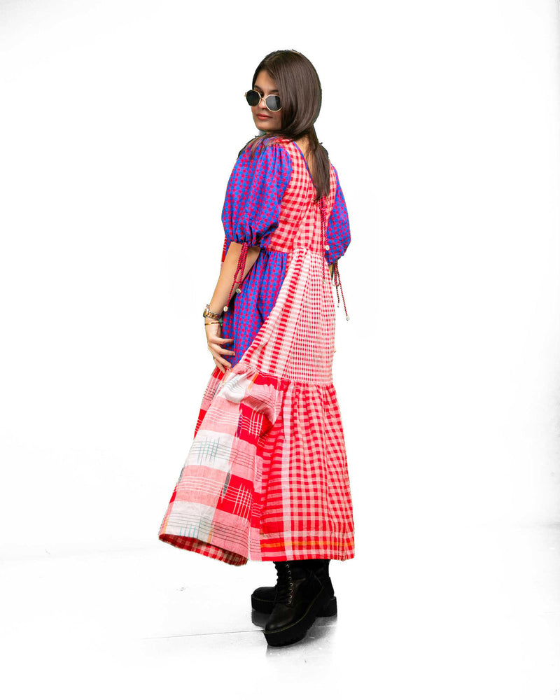 Santorini Dress gamcha dress by 145 East in red, purple for women in Singapore