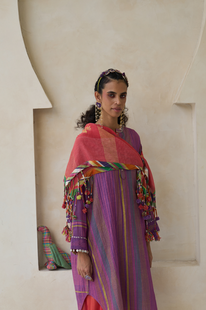 Nick Shirt cotton by SWATTI KAPOOR in purple color for women in Singapore