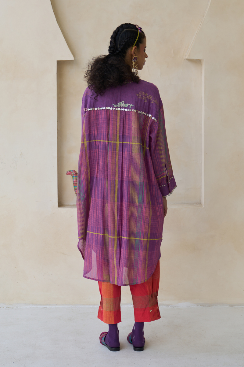Nick Shirt cotton by SWATTI KAPOOR in purple color for women in Singapore