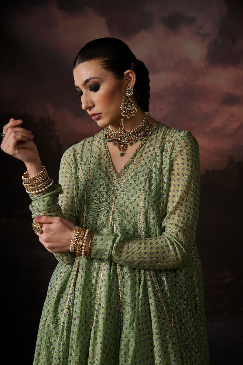NINA KURTA chanderi by SWATTI KAPOOR in green color for women in Singapore